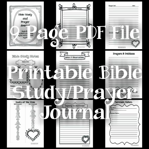 Bible Study Printable Prayer Journal Bible Blank Devotional