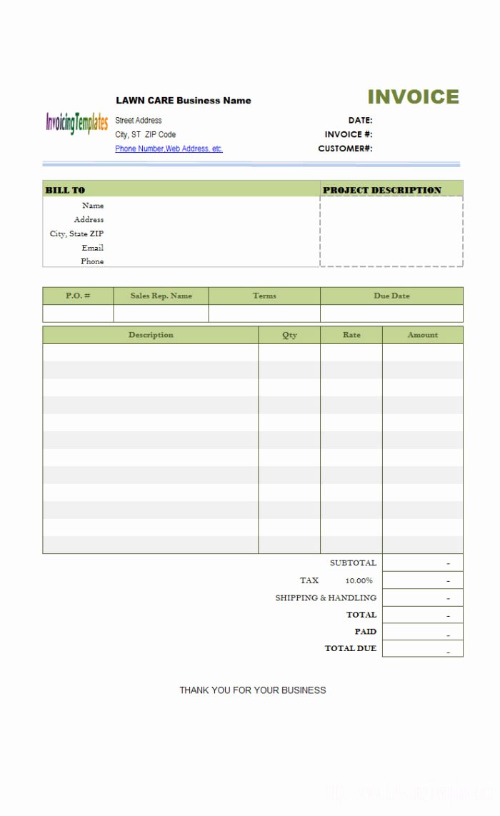 Bid Proposal Template for Lawn Care Templates Resume