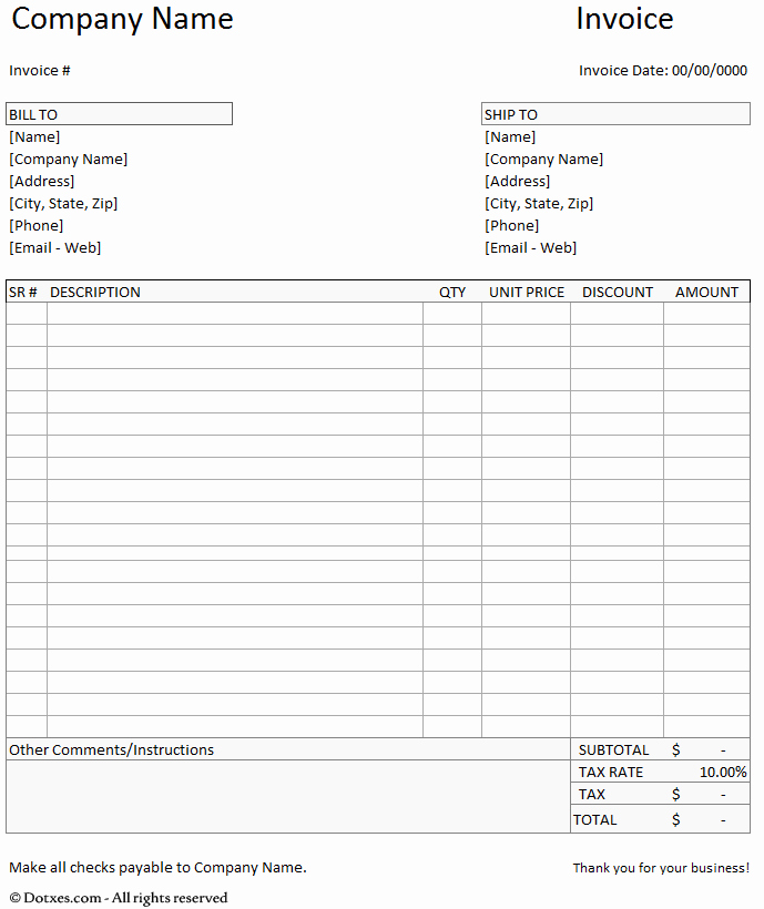 Billing Invoice Template Search Results