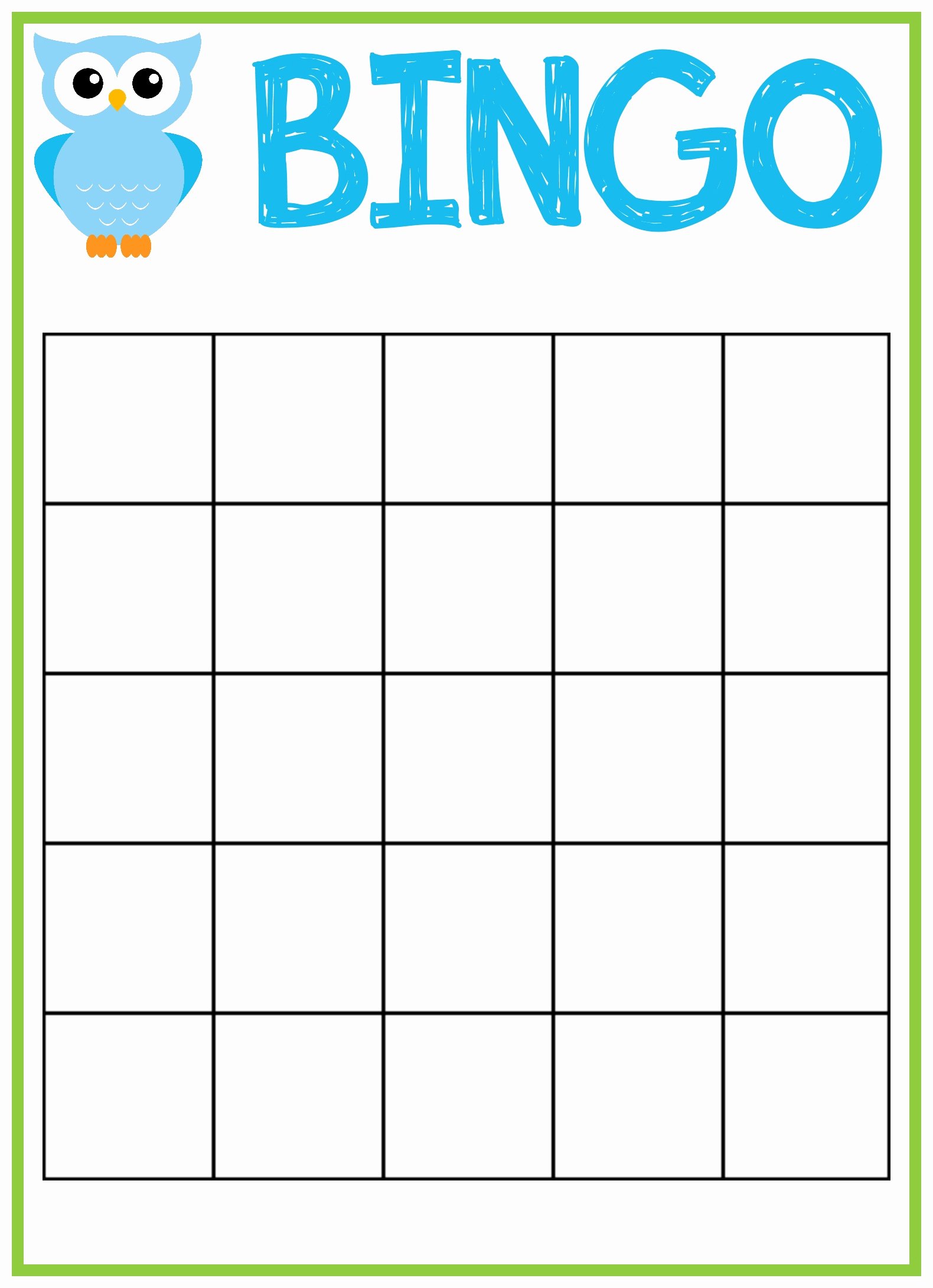 Bingo Card Template Beepmunk