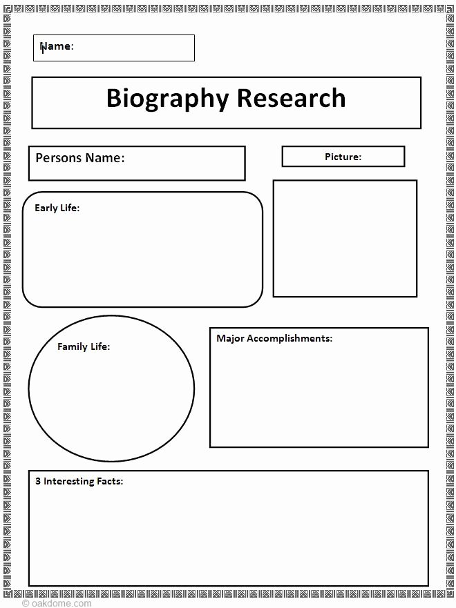 Biography Research Graphic organizer