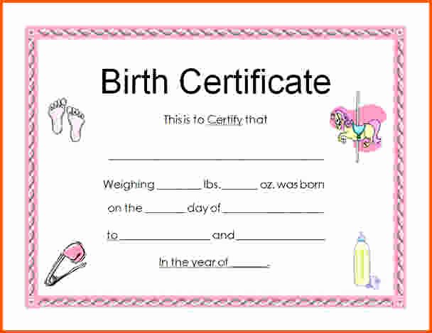 Birth Certificate Blank Templates