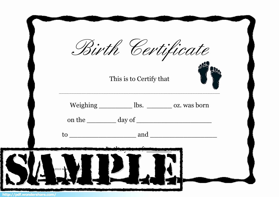 Birth Certificate Free Download Create Fill and Print