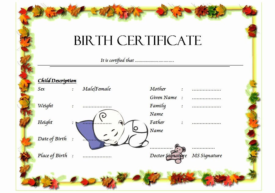Birth Certificate Template 5 Ss – Best 10 Templates