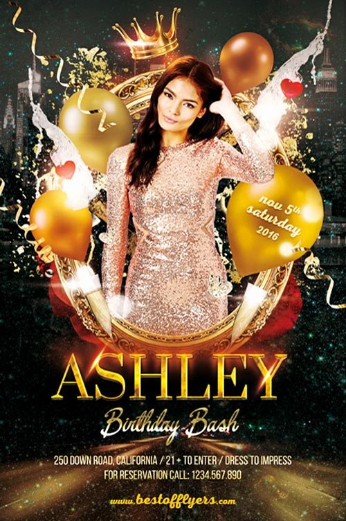 Birthday Bash Party Flyer Template Download Birthday
