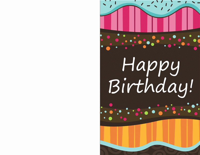 Birthday Card Dots and Stripes Kids Half Fold