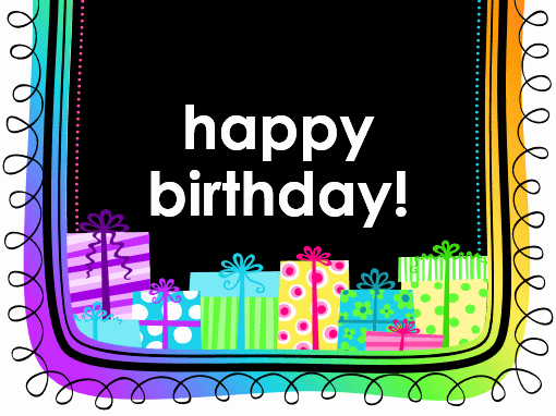 Birthday card ts on black background half fold TM