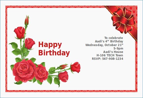 Birthday Invitation Card Sample – Draestantfo