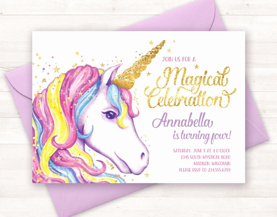 Birthday Invitation Templates Unicorn Birthday Invitations
