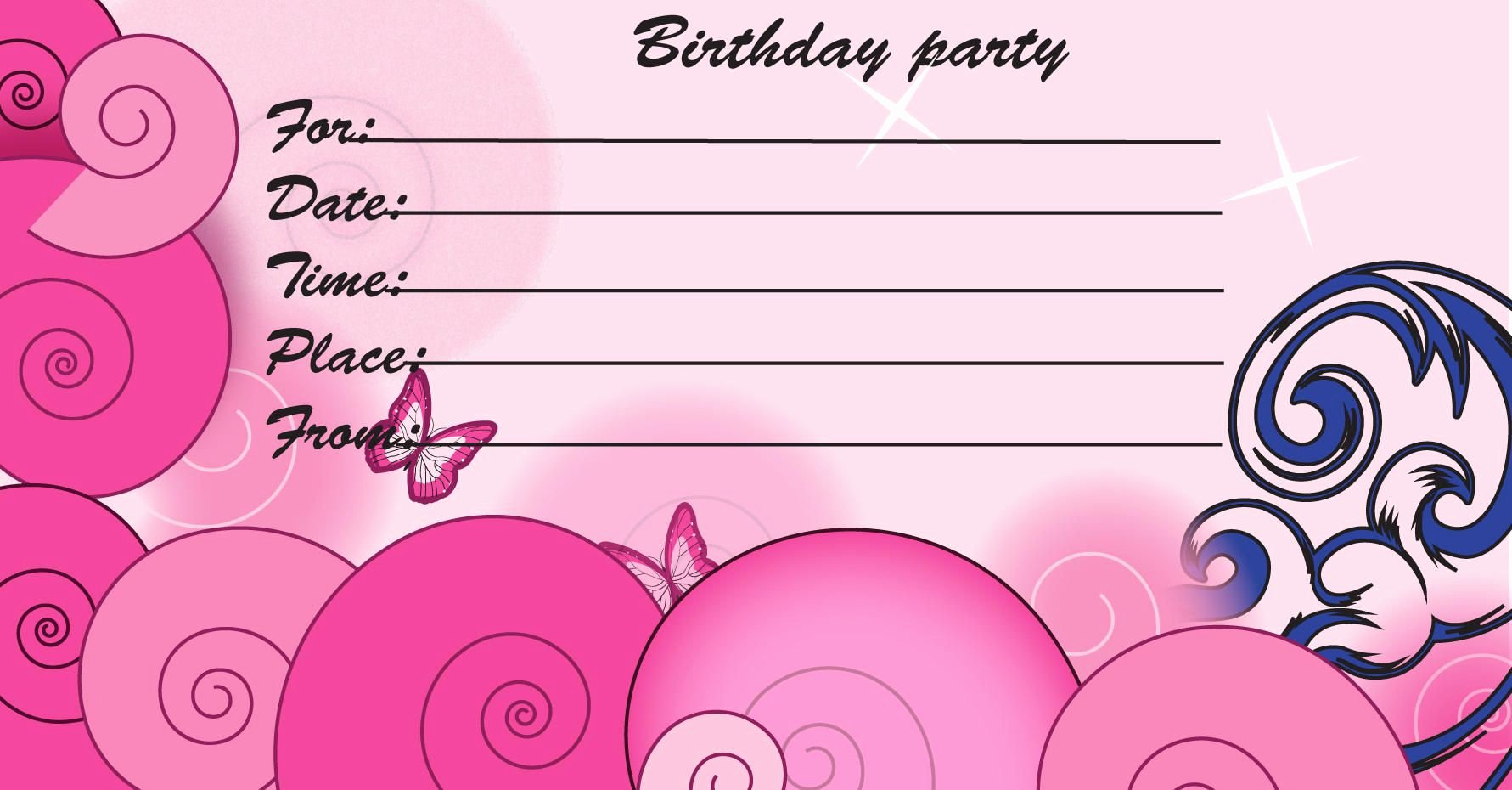 Birthday Invitations Kids Birthday Invite Template