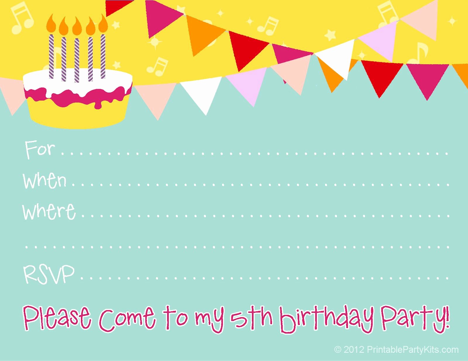 kids birthday invite template