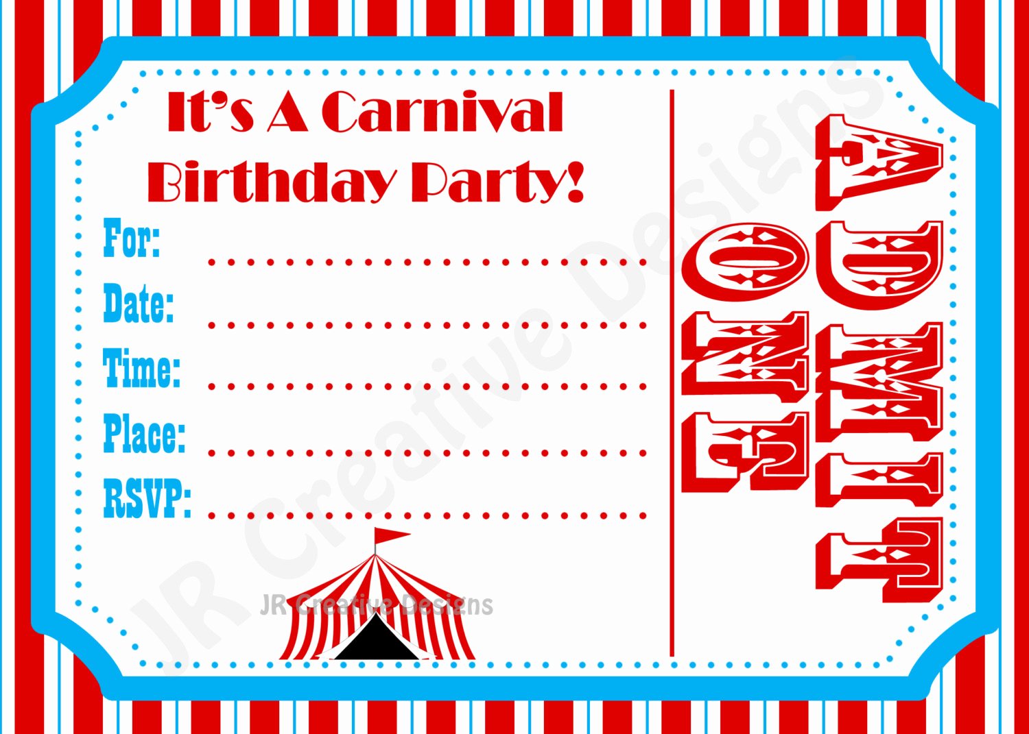 Birthday Invites Free Printable Carnival Birthday Party