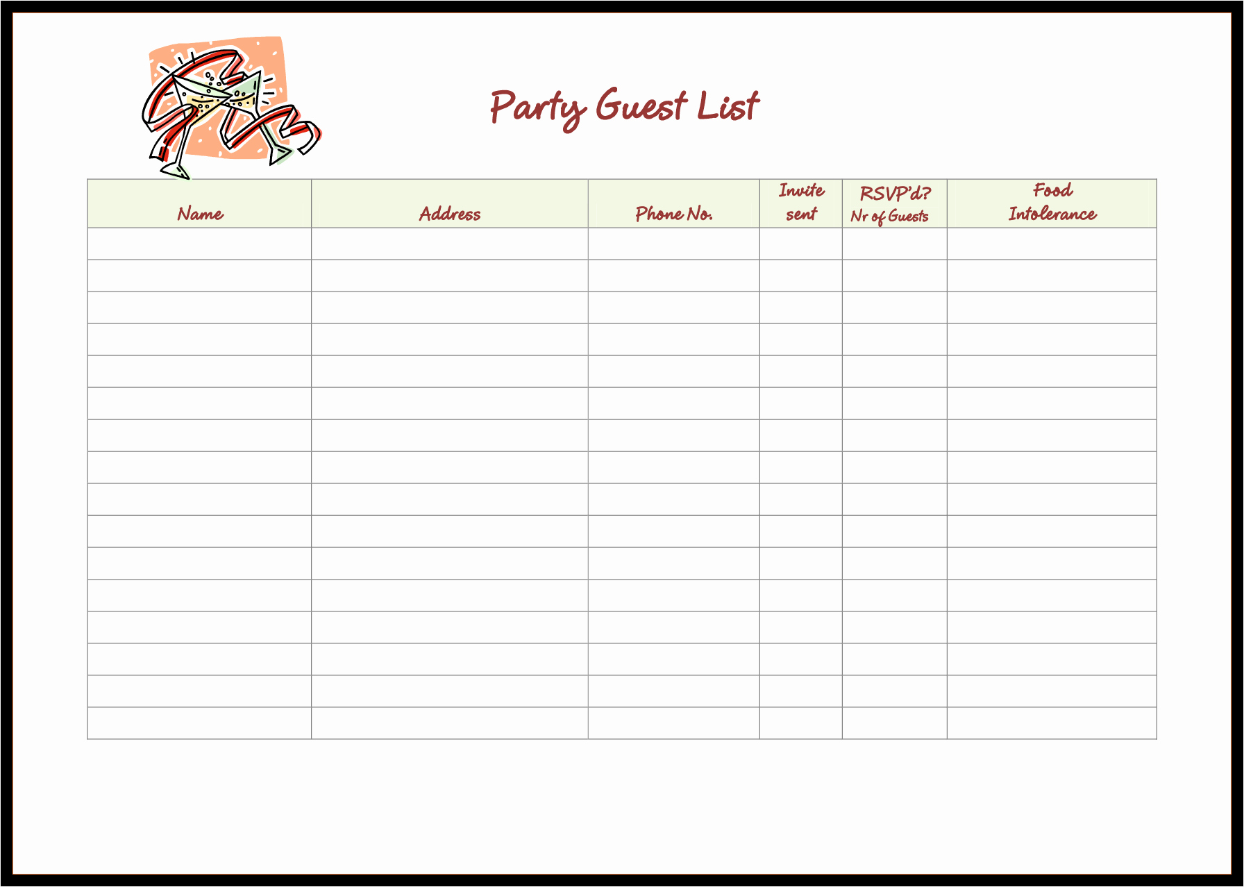 Birthday Party Guest List Mughals