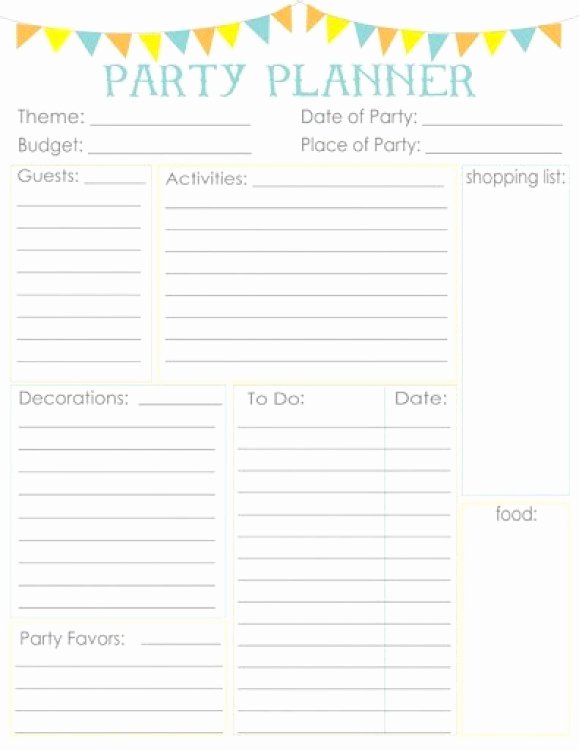 Birthday Party Planner Printable
