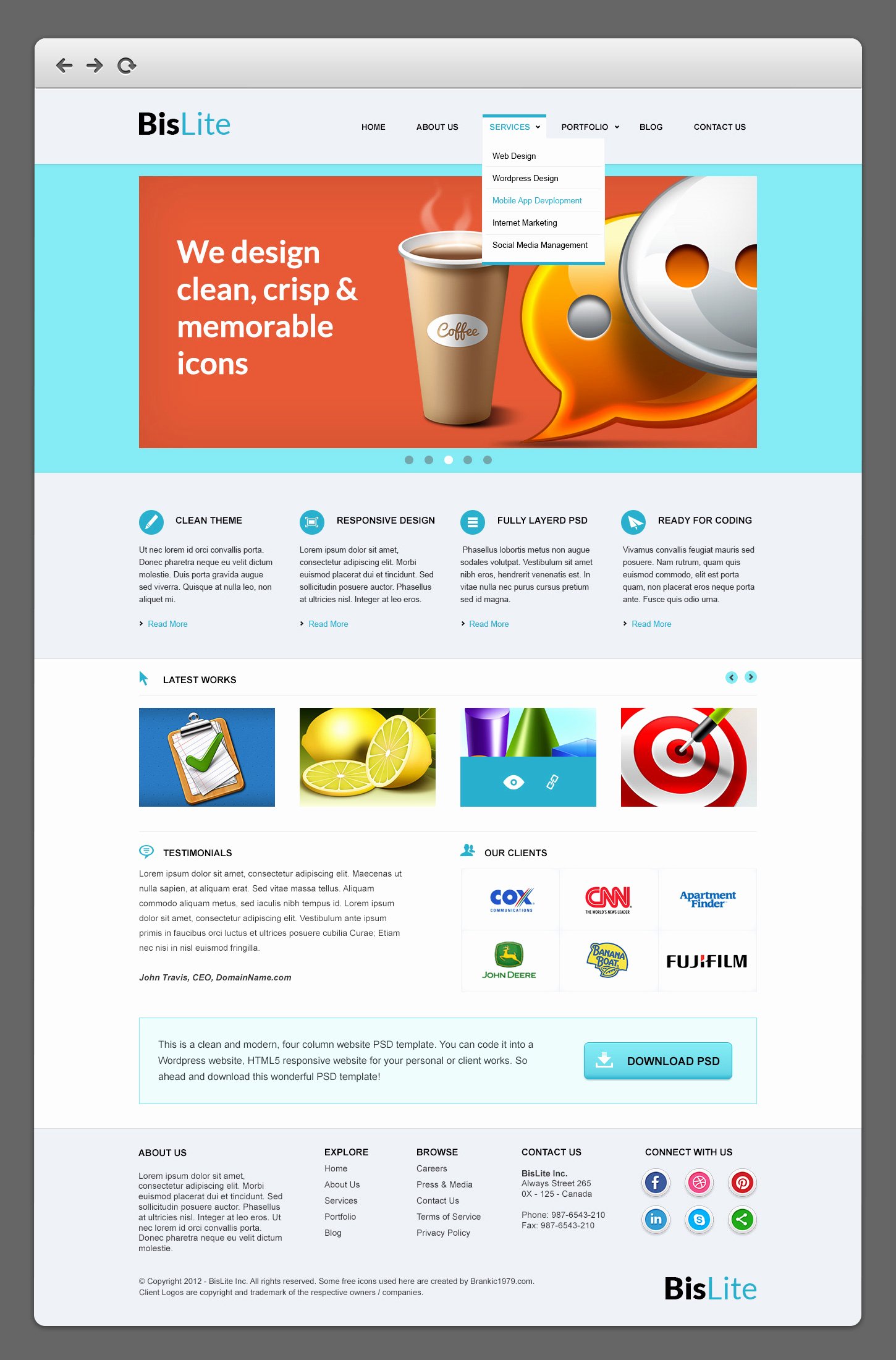 business website psd templates