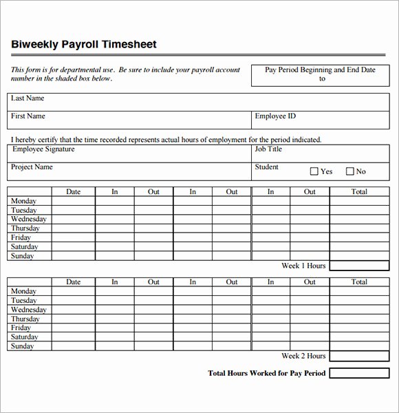 biweekly timesheet template