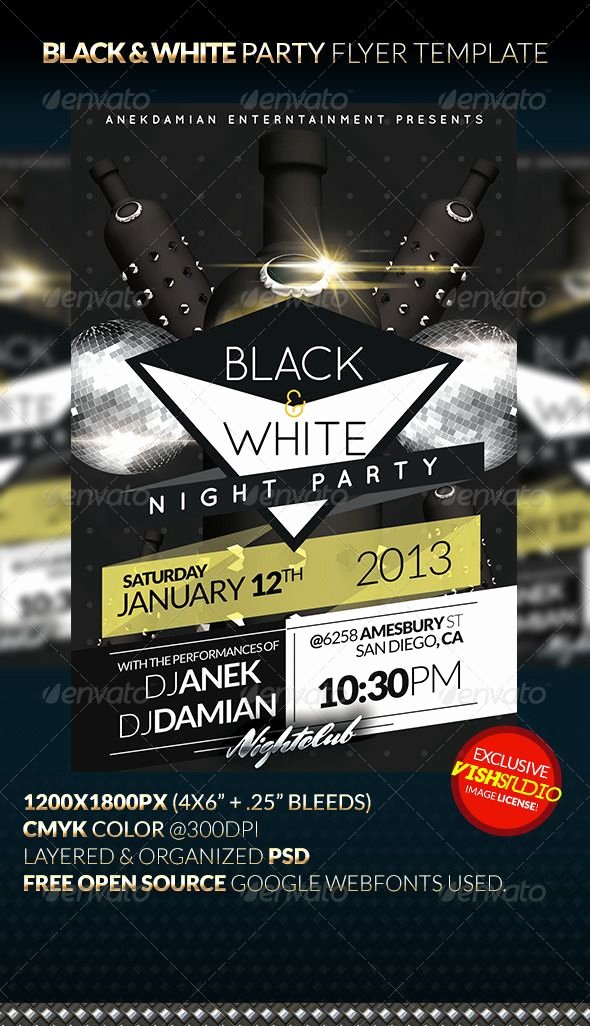 Black &amp; White Party Flyer Template