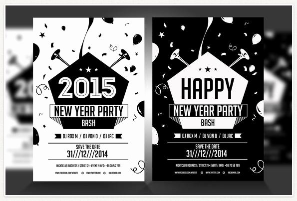 Black and White Flyer Design Awesome Christmas Party Fly