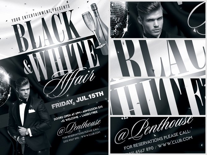 Black and White Flyer Template Flyerheroes