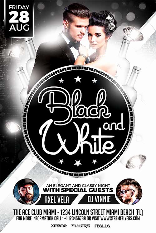 Black and White Party Flyer Template Xtremeflyers