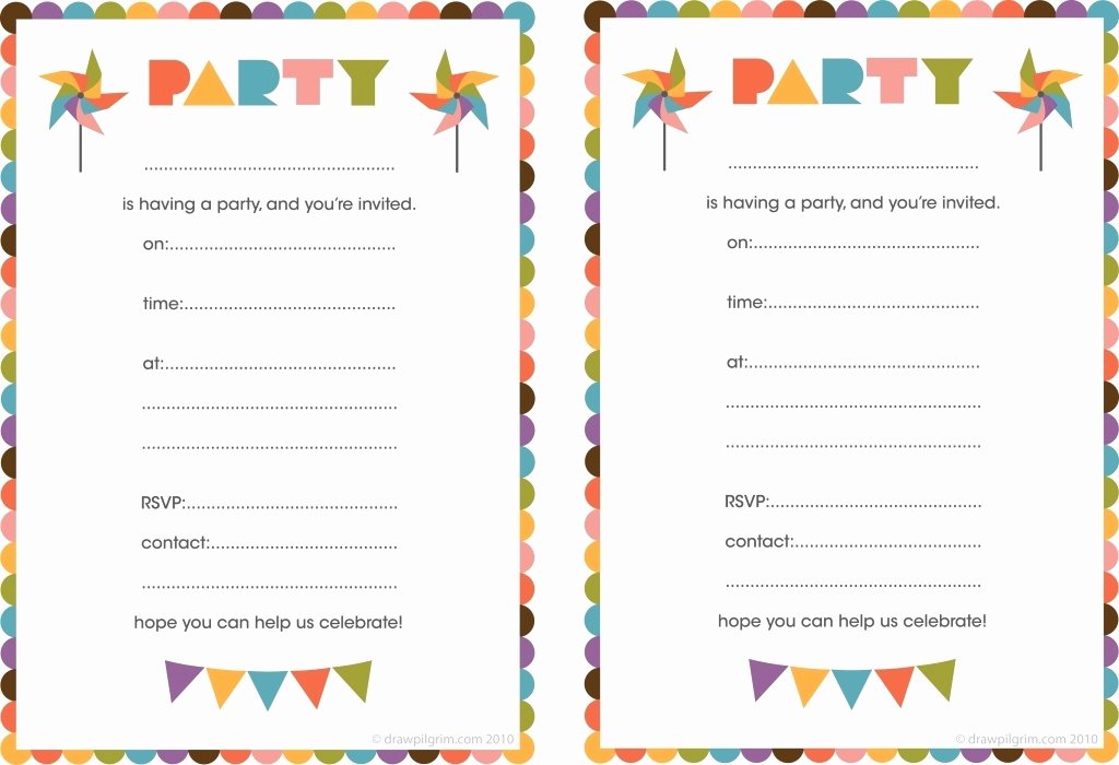Blank Birthday Invitations for Boys
