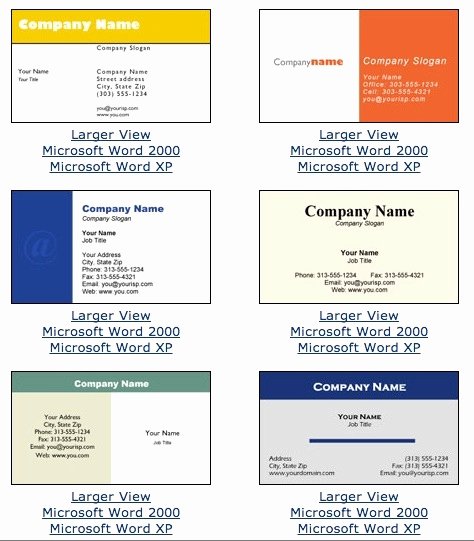 Blank Business Card Template Microsoft Word