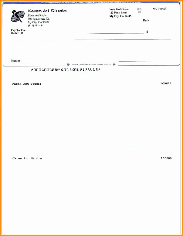 Blank Business Check Template Microsoft Word