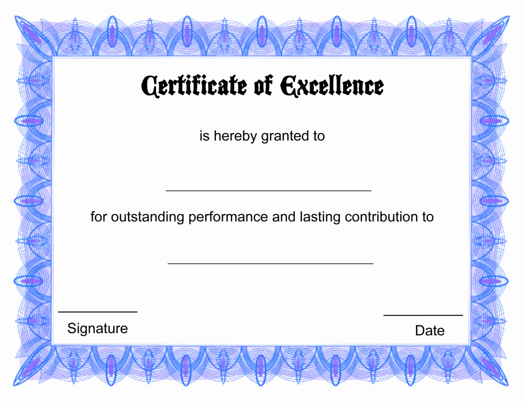 Blank Certificate Templates