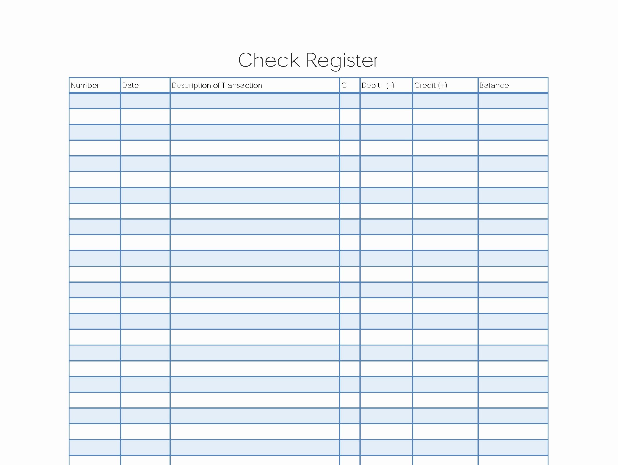 Blank Check Register Template Free Templates Resume