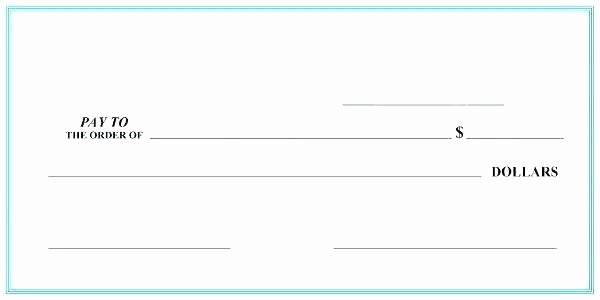 Blank Check Template for Excel