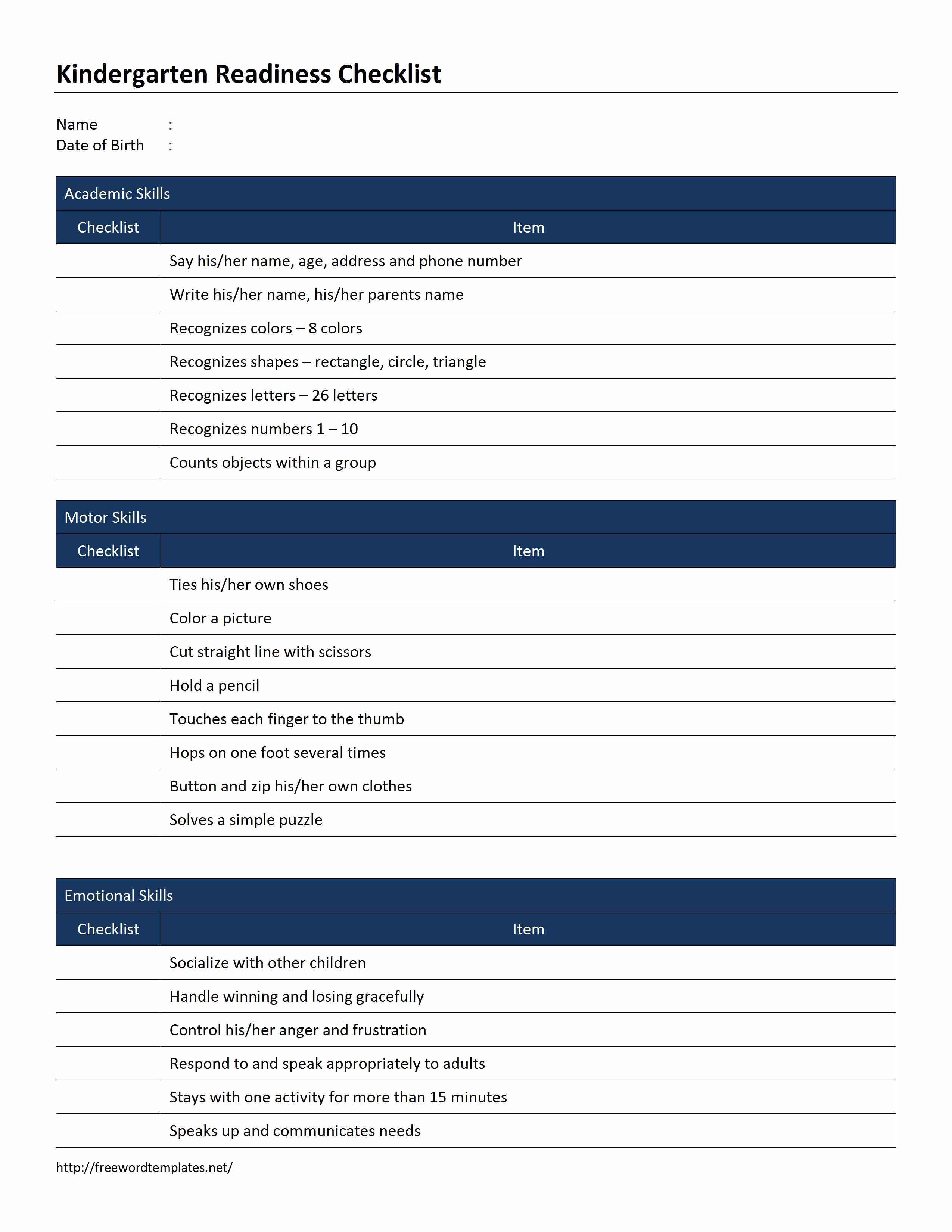 Blank Checklist Template Example Mughals