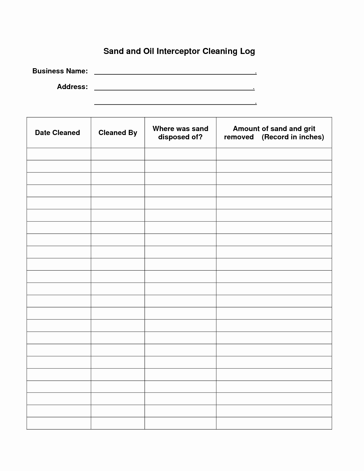 blank checklist template example
