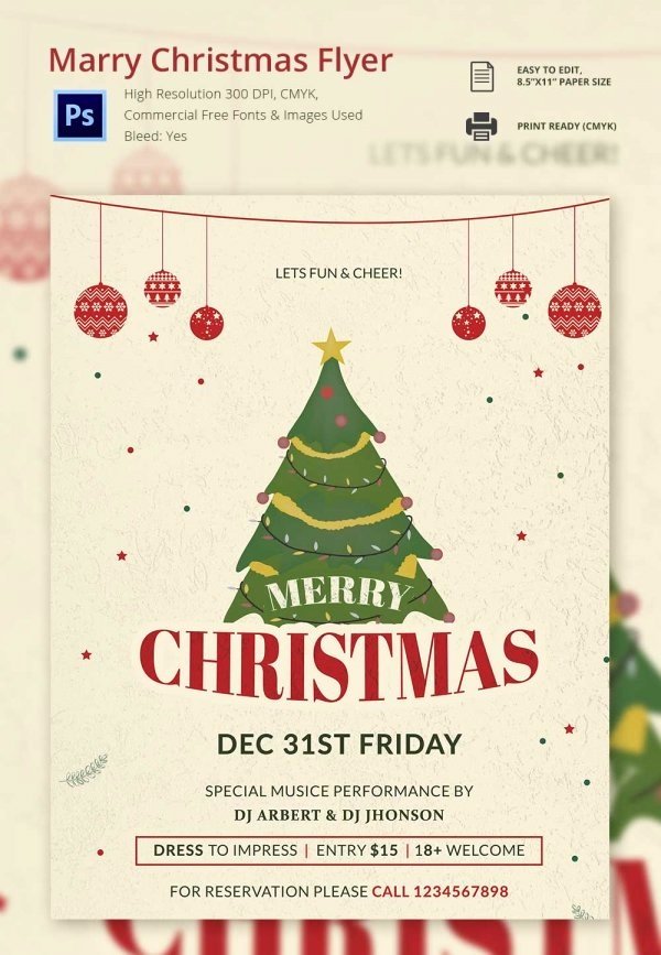 Blank Christmas Flyer Template Free Download