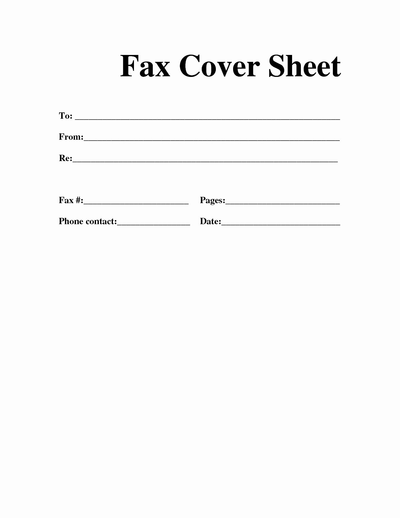 Blank Fax Cover Letter Sheets for Fax Cover Sheet Resume