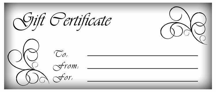 Blank Gift Certificate