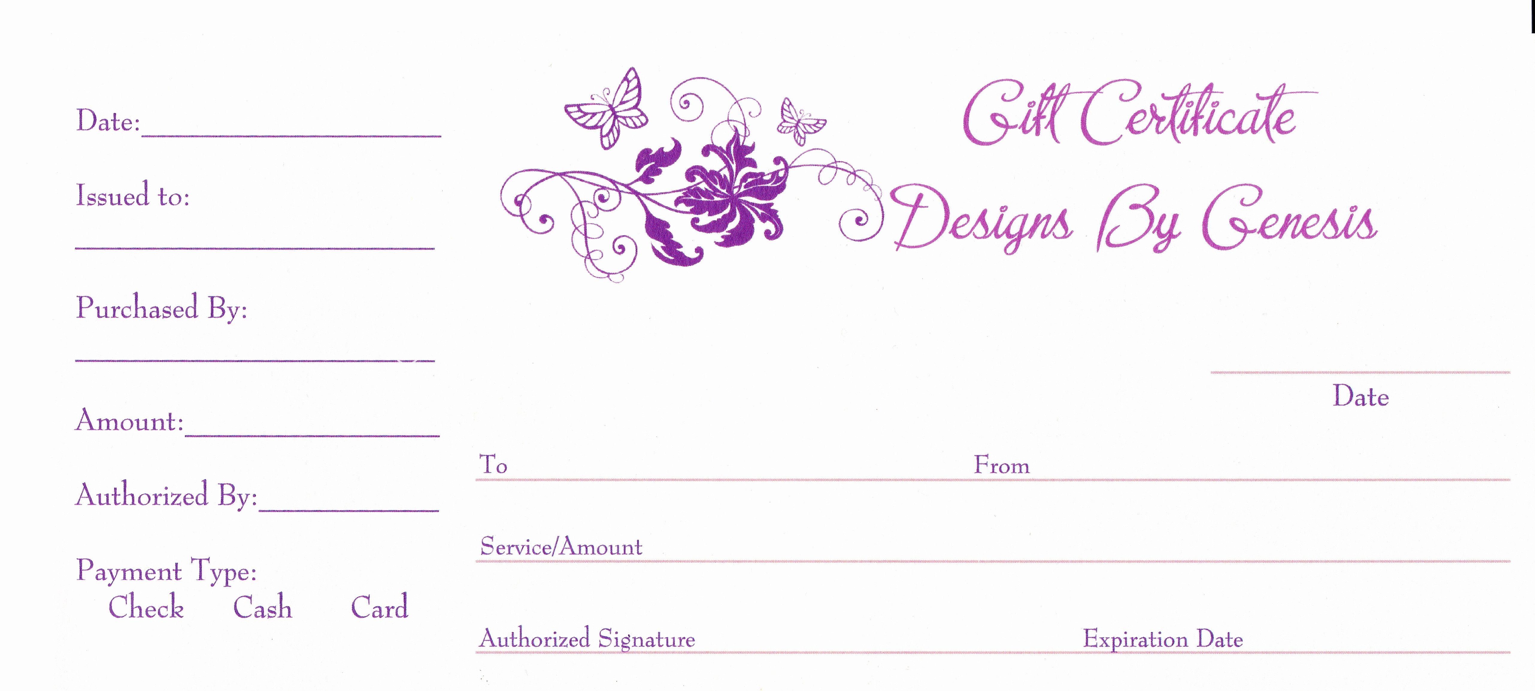 Blank Gift Certificate Template