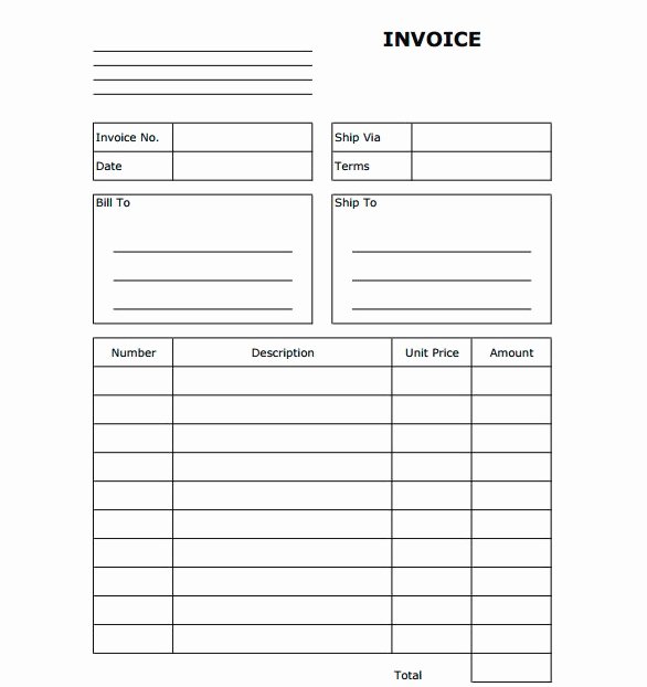 Blank Invoice form Free