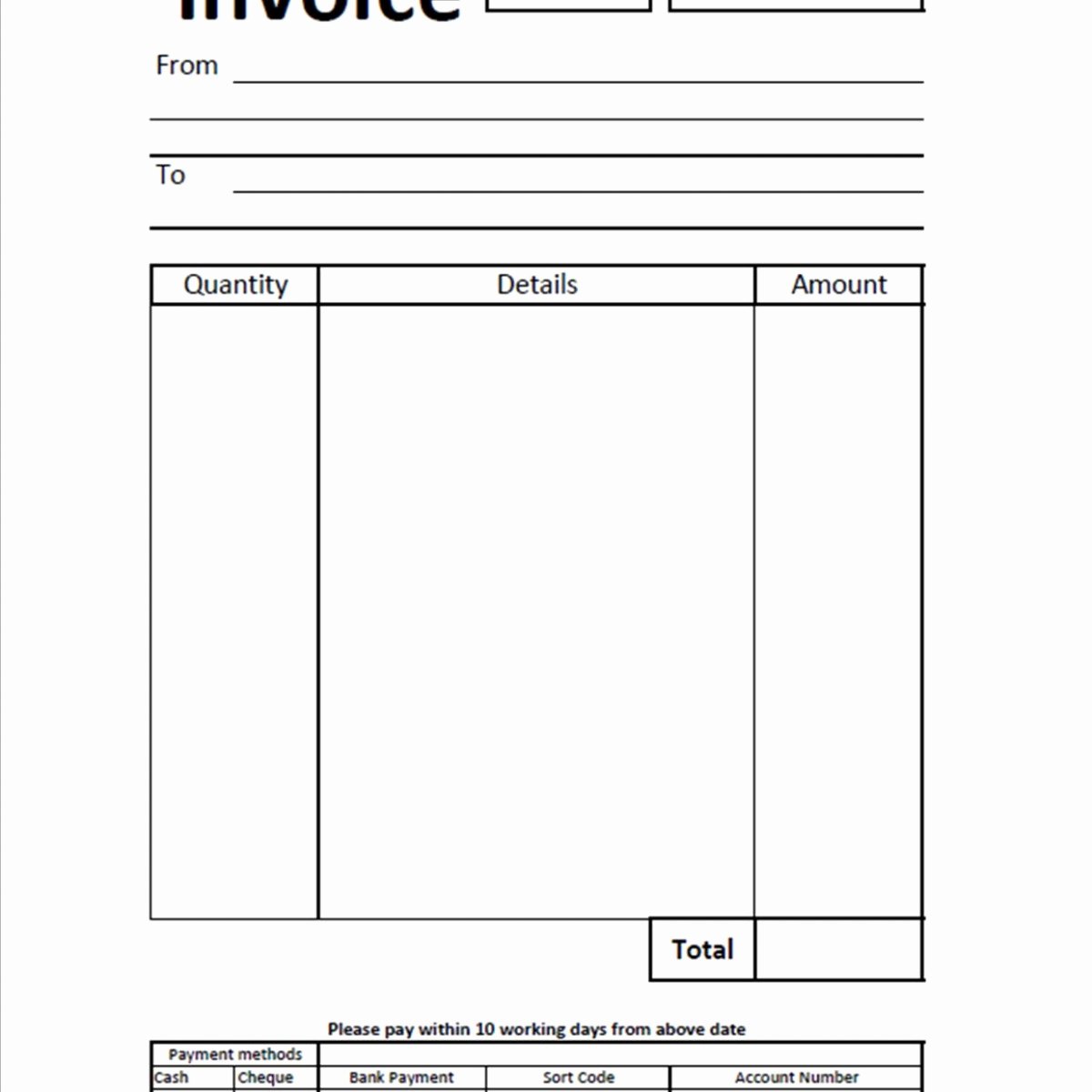 Blank Invoice Template Uk Templates Collections
