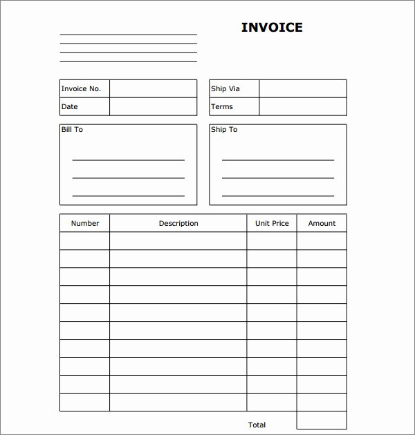 Blank Invoice Templates