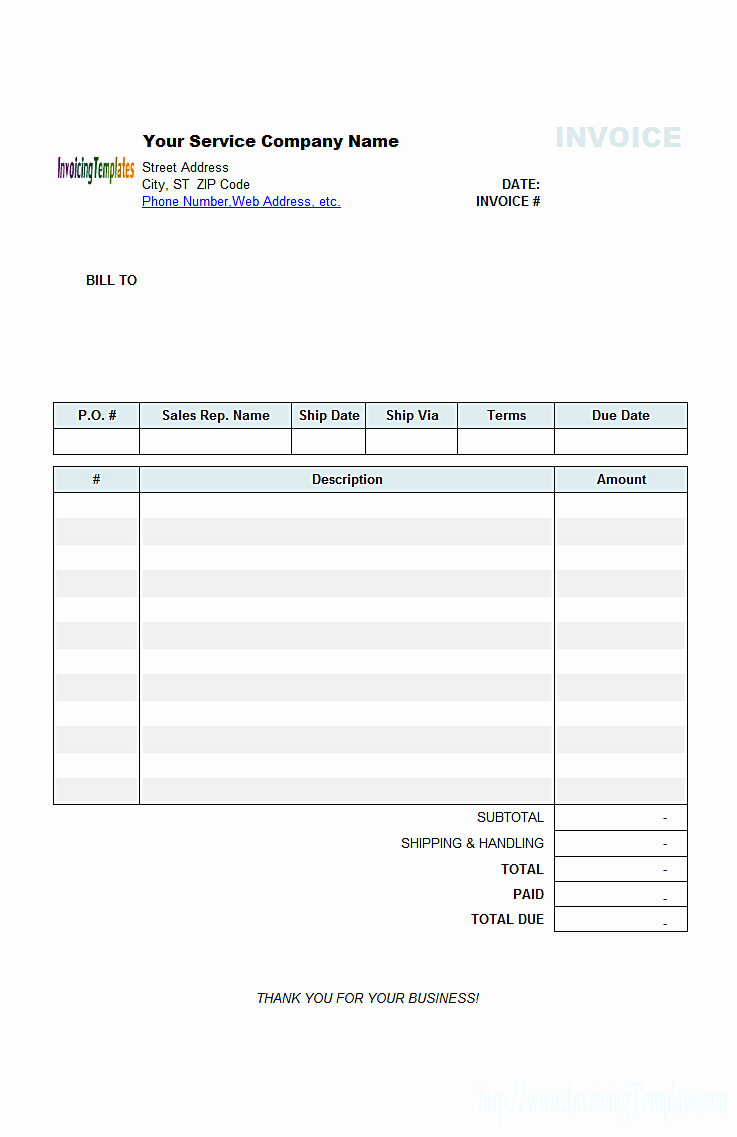 blank invoices to print