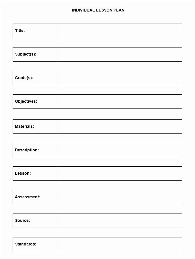 Blank Lesson Plan Template 3 Free Word Documents