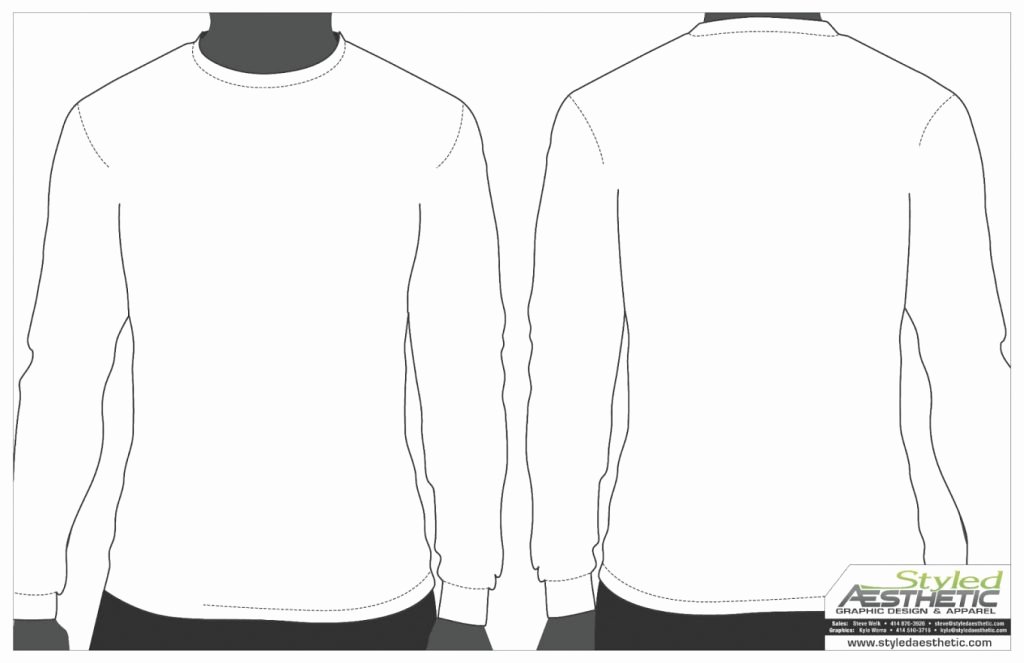 Blank Long Sleeve Shirt Template Invitation Template