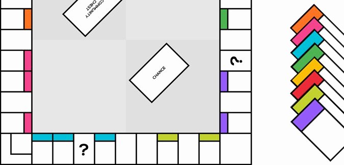 Blank Monopoly Board Game with Properties Paperzip