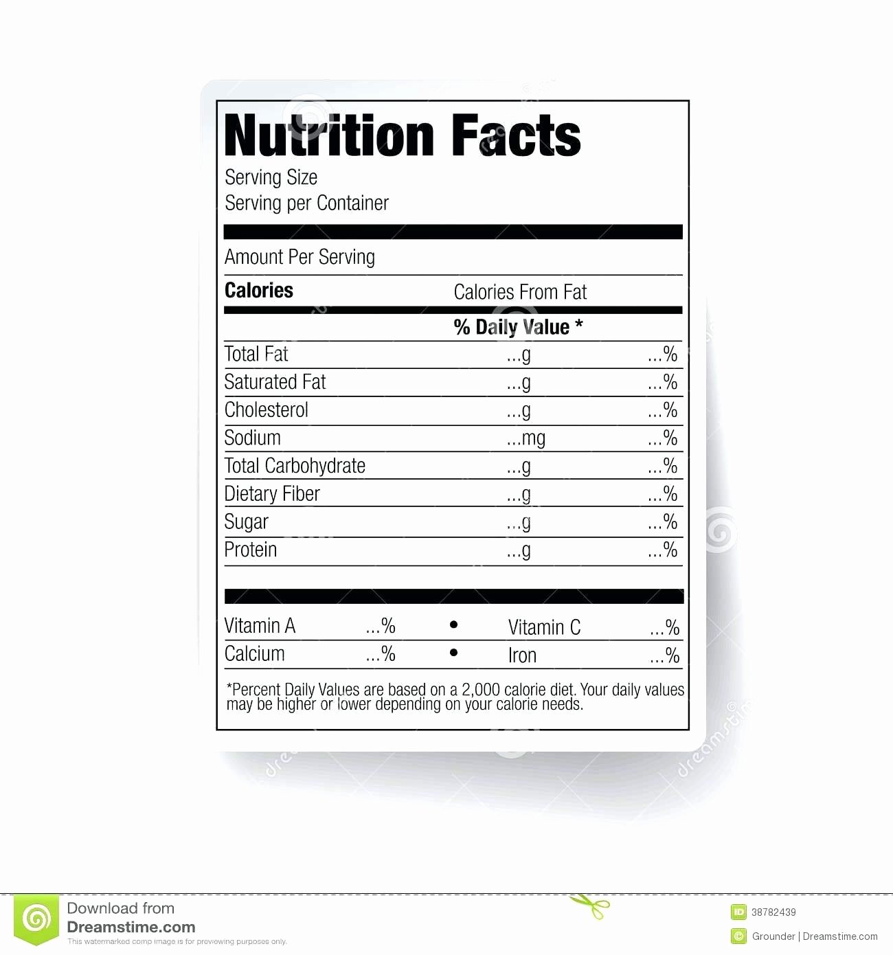 Blank Nutrition Facts Label Worksheet – Blog Dandk