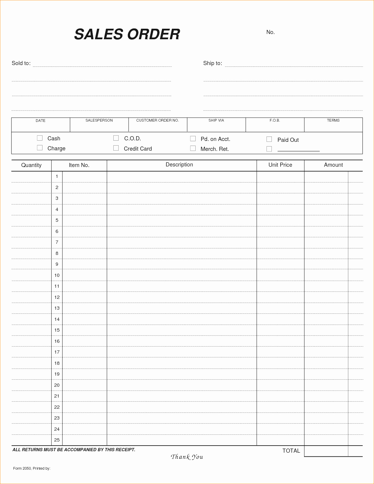 Blank order form Template Example Mughals