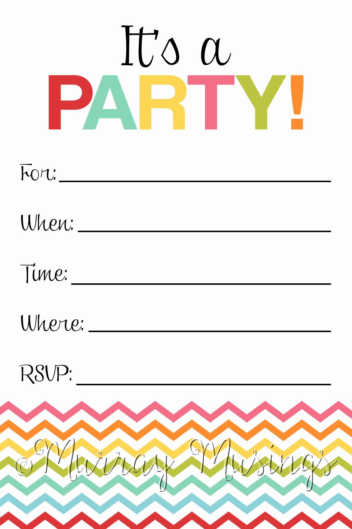 Blank Party Invitations Blank Party Invitations for Simple