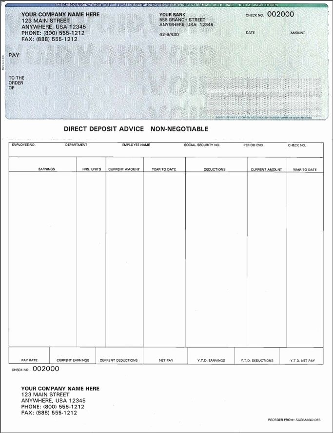 Blank Payroll Check Template Invitation Template