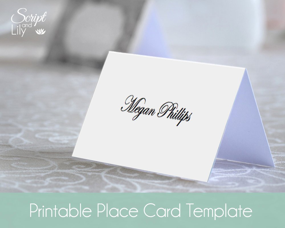 Blank Place Name Card Template Instant Download Editable