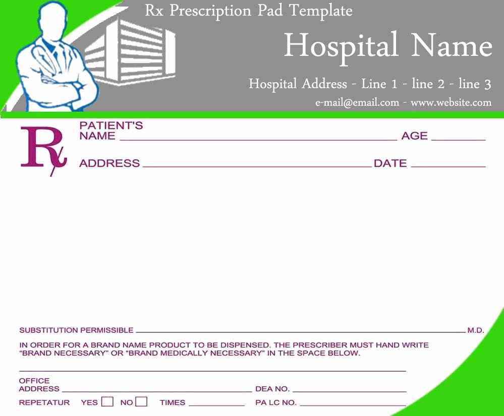 Blank Prescription Pad Image Sample