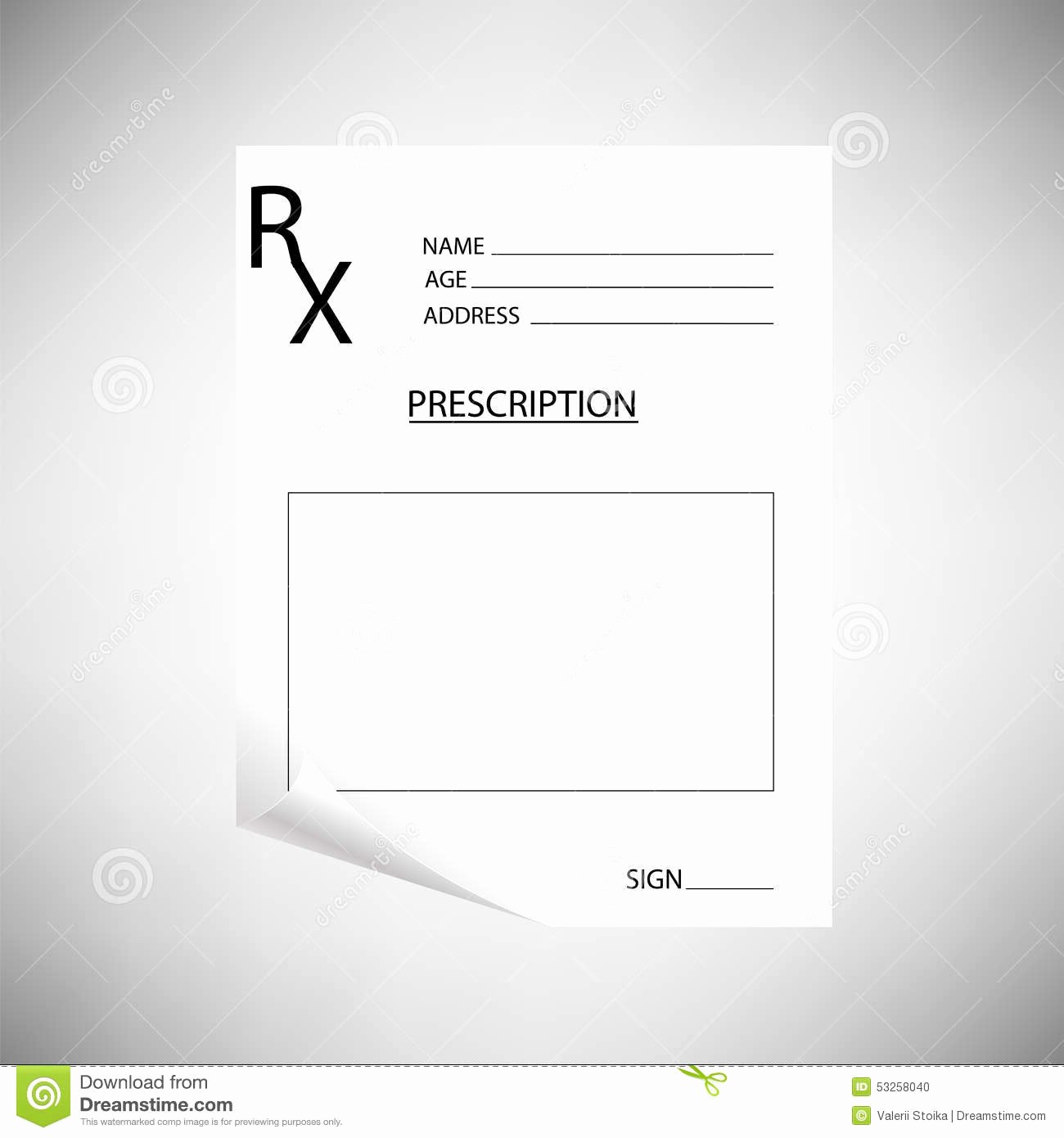 Blank Prescription Stock Vector Image